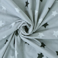 Grey Slate Stars 100% Cotton Reversible Single Bed Blanket | Lightweight & Soft AC Dohar | Breathable & Skin-Friendly for All Seasons | 54 x 84 Inches
