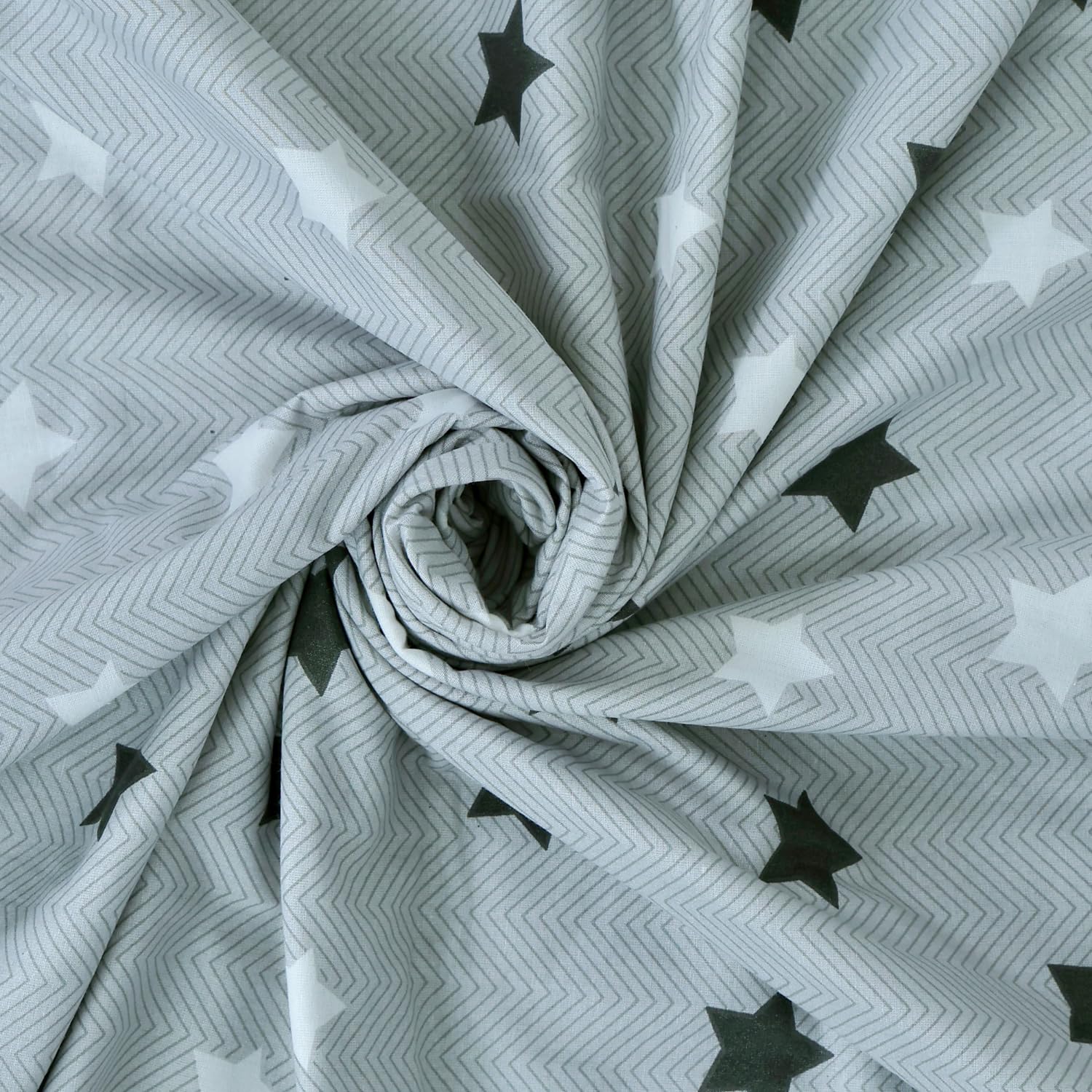 Grey Slate Stars 100% Cotton Reversible Single Bed Blanket | Lightweight & Soft AC Dohar | Breathable & Skin-Friendly for All Seasons | 54 x 84 Inches