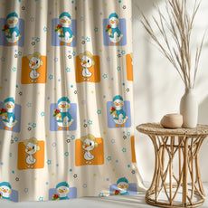 Playful Ducks Door Curtain - Cotton Set of 2 (4 x 7 ft)
