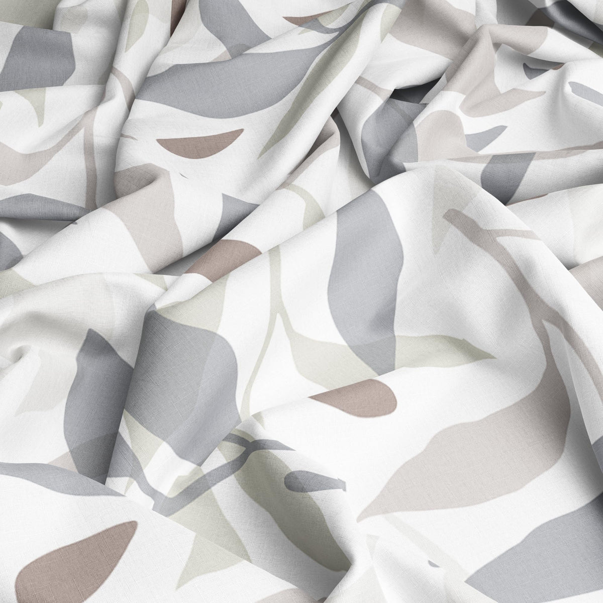 Grey Leaf Whisper Single Bedsheet - 210 TC 100% Cotton with 1 Pillow Cover (58 x 88 Inches)