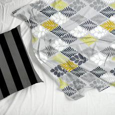 Jadeite Grey and Yellow Floral 100% Cotton Flat Single Bedsheet, 144 TC