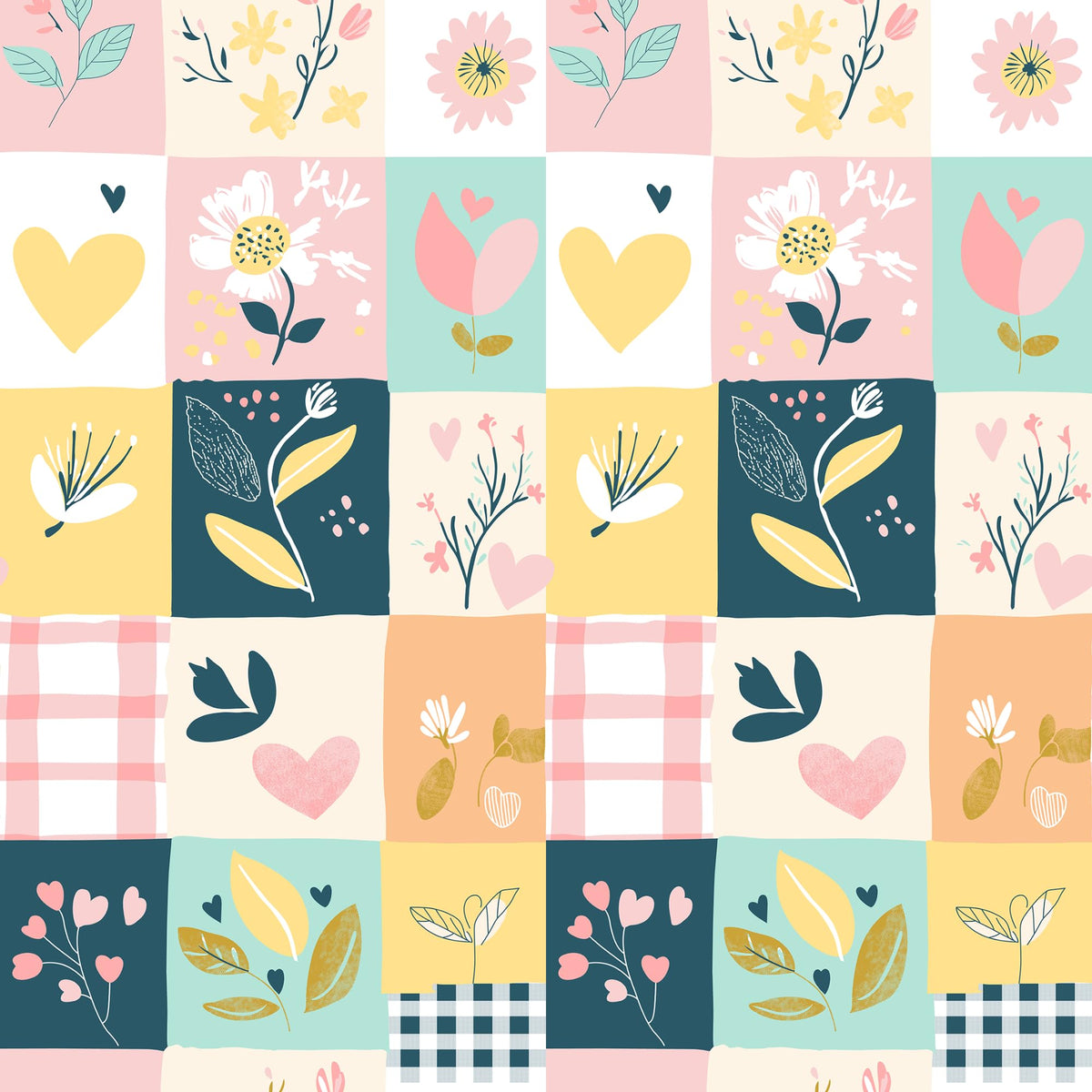 Pastel Garden Door Curtain - Cotton Set of 1 (4 x 7 ft)