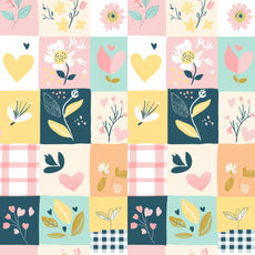 Pastel Garden Window Curtain - Cotton Set of 1 (4 x 5 ft)