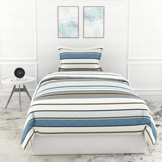 Loreto Cotton Single Bedsheet | Classic Stellar Striped