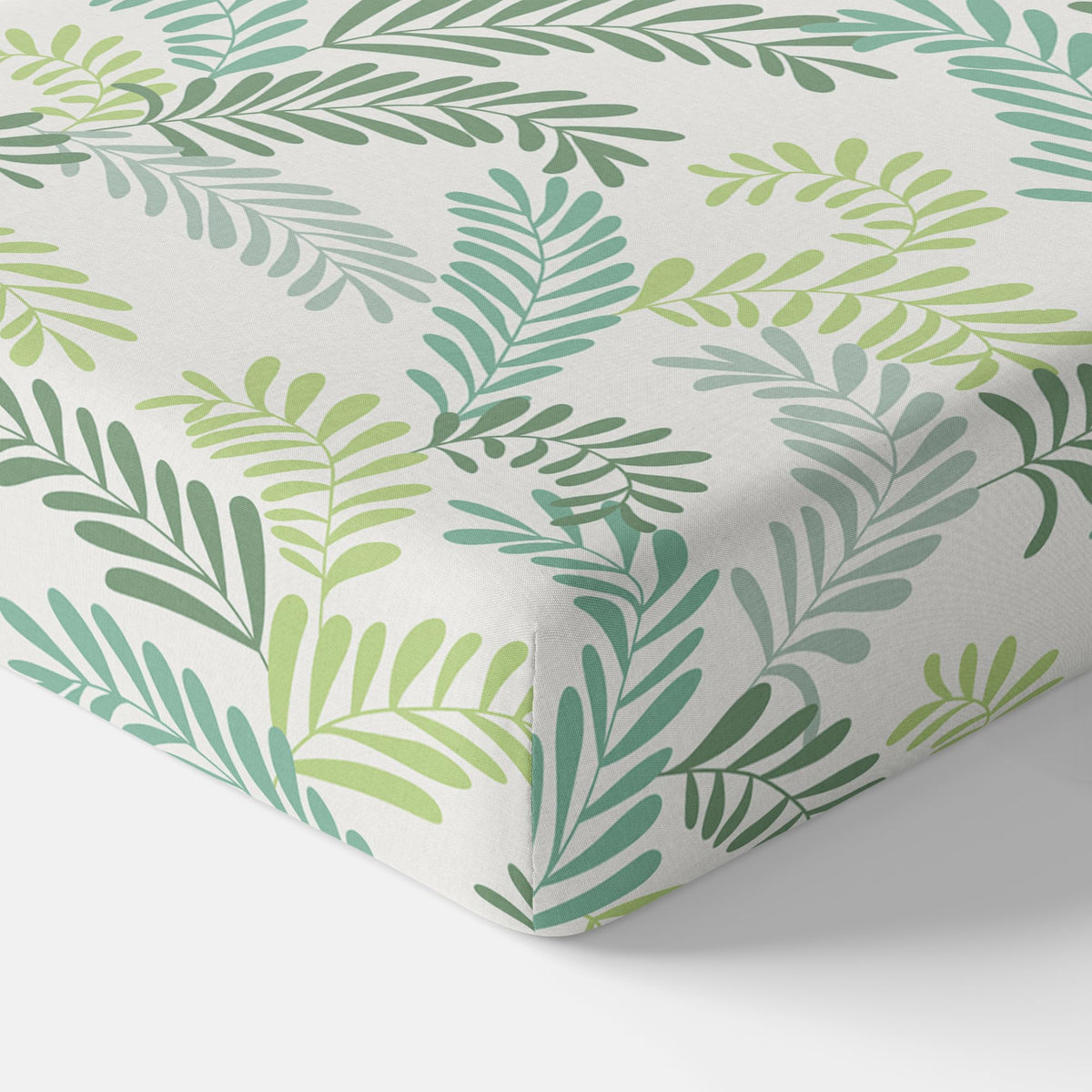 Loreto Green Leafy Haven Single Fitted Bedsheet | 100% Cotton | Fits 72 x 36 Inches | 8 Inch Pocket