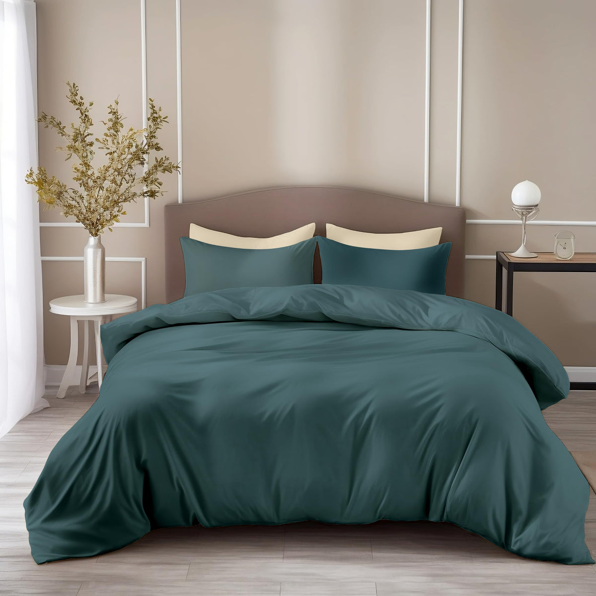 Loreto Ocean Teal King Bedsheet | 210 TC | 100% Cotton | 104 x 104 Inches - main product image
