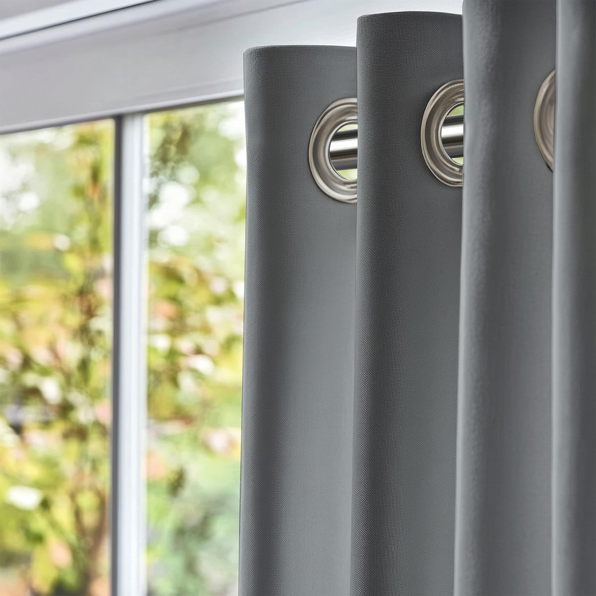 Dim Grey Door Curtain - Blackout Set of 2 (4 x 7 ft)