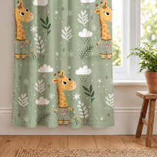 Jungle Giraffe Window Curtain - Cotton Set of 2 (4 x 5 ft)
