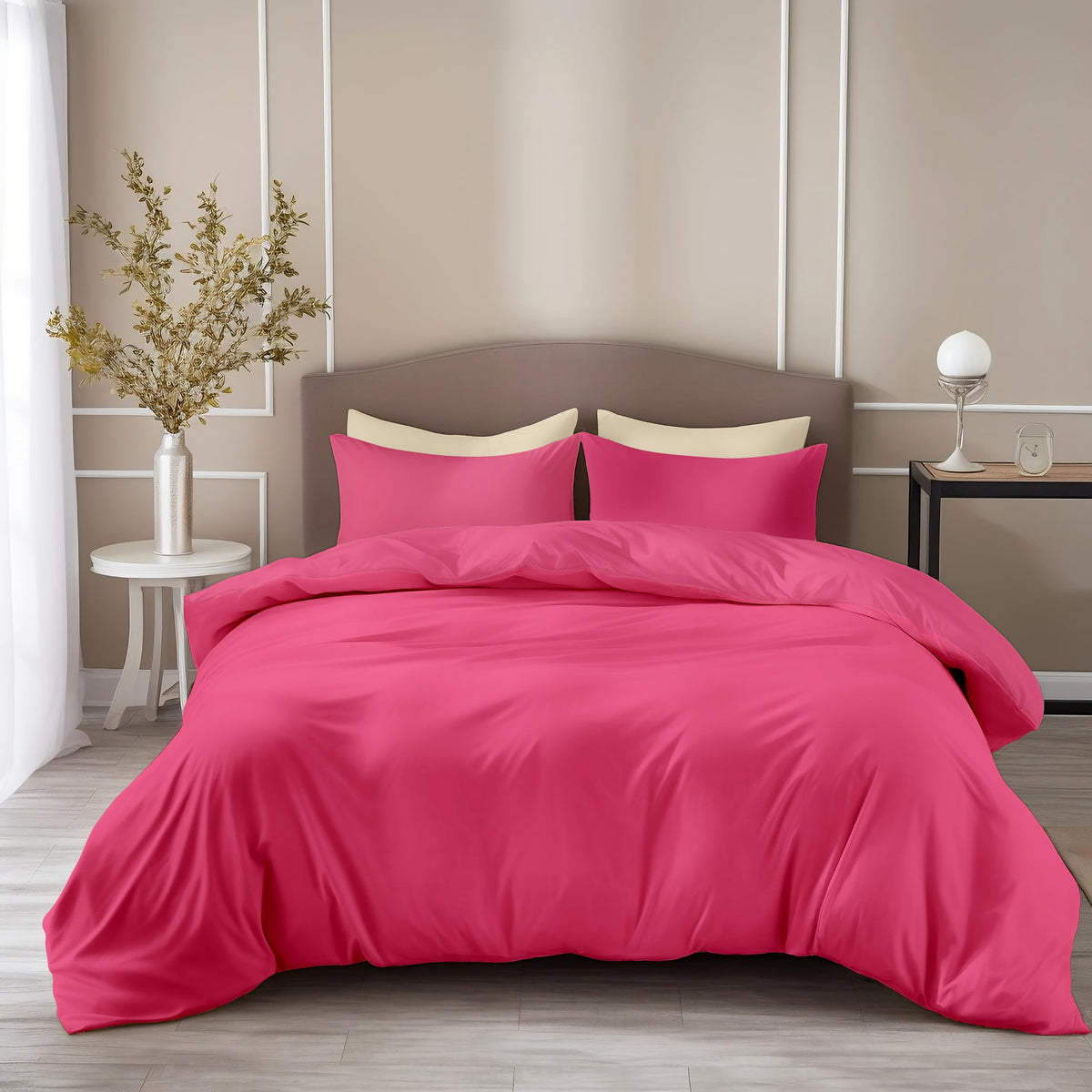 Loreto Floral Pink King Bedsheet | 210 TC | 100% Cotton | 104 x 104 Inches - main product image