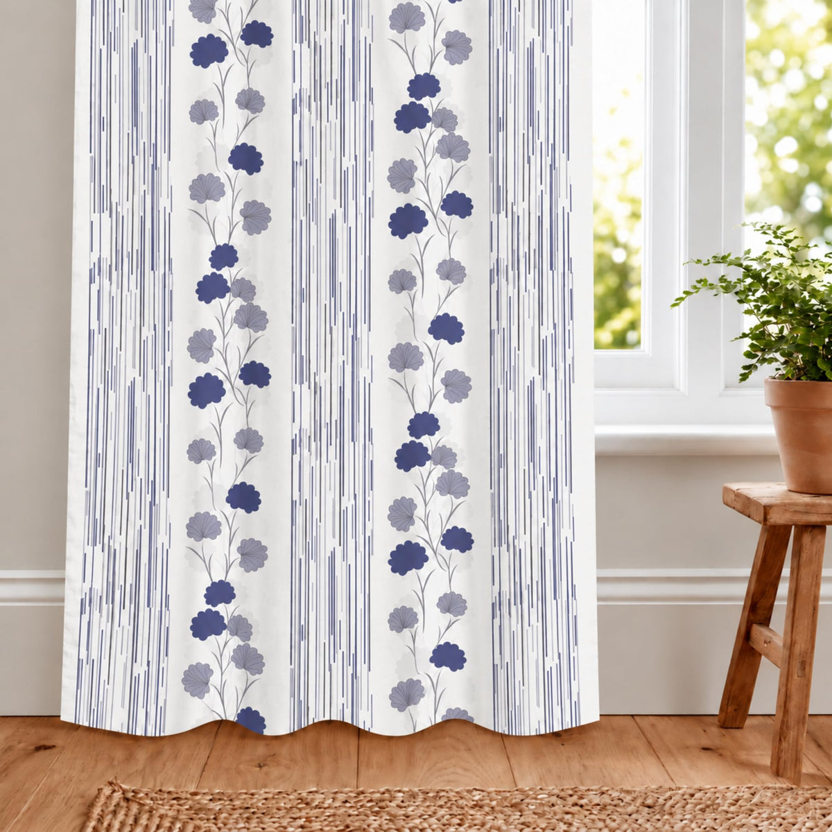 Loreto Lavender Botanical Bloom Curtain | Set of 2 | 48 x 84 Inches - main product image
