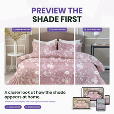 Blush Pink Vine Blooms Soft & Breathable 100% Cotton Flat King Bedsheet, 144 TC