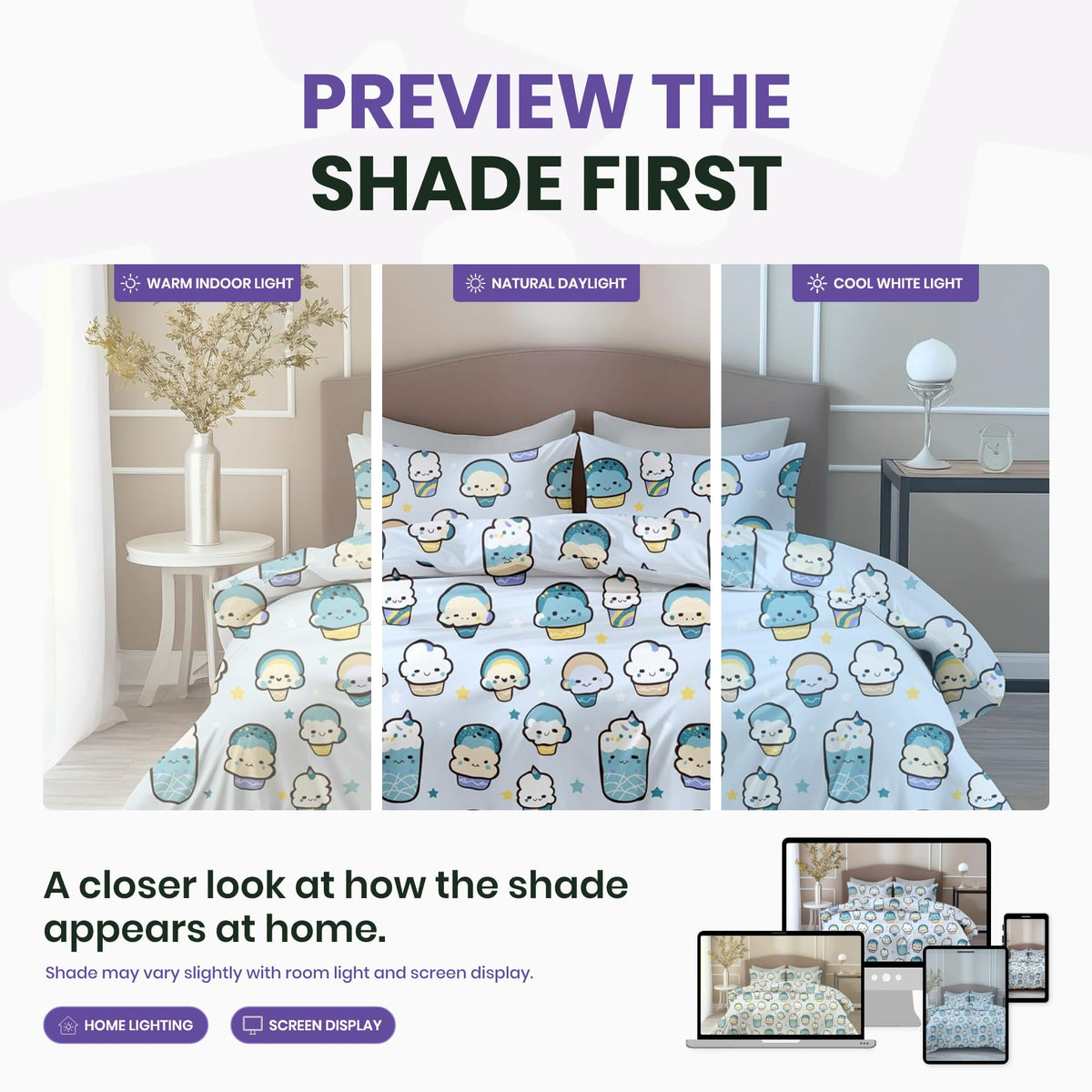 Kawaii Pastel Sky Drinks Soft & Breathable 100% Cotton Flat Double Bedsheet, 144 TC