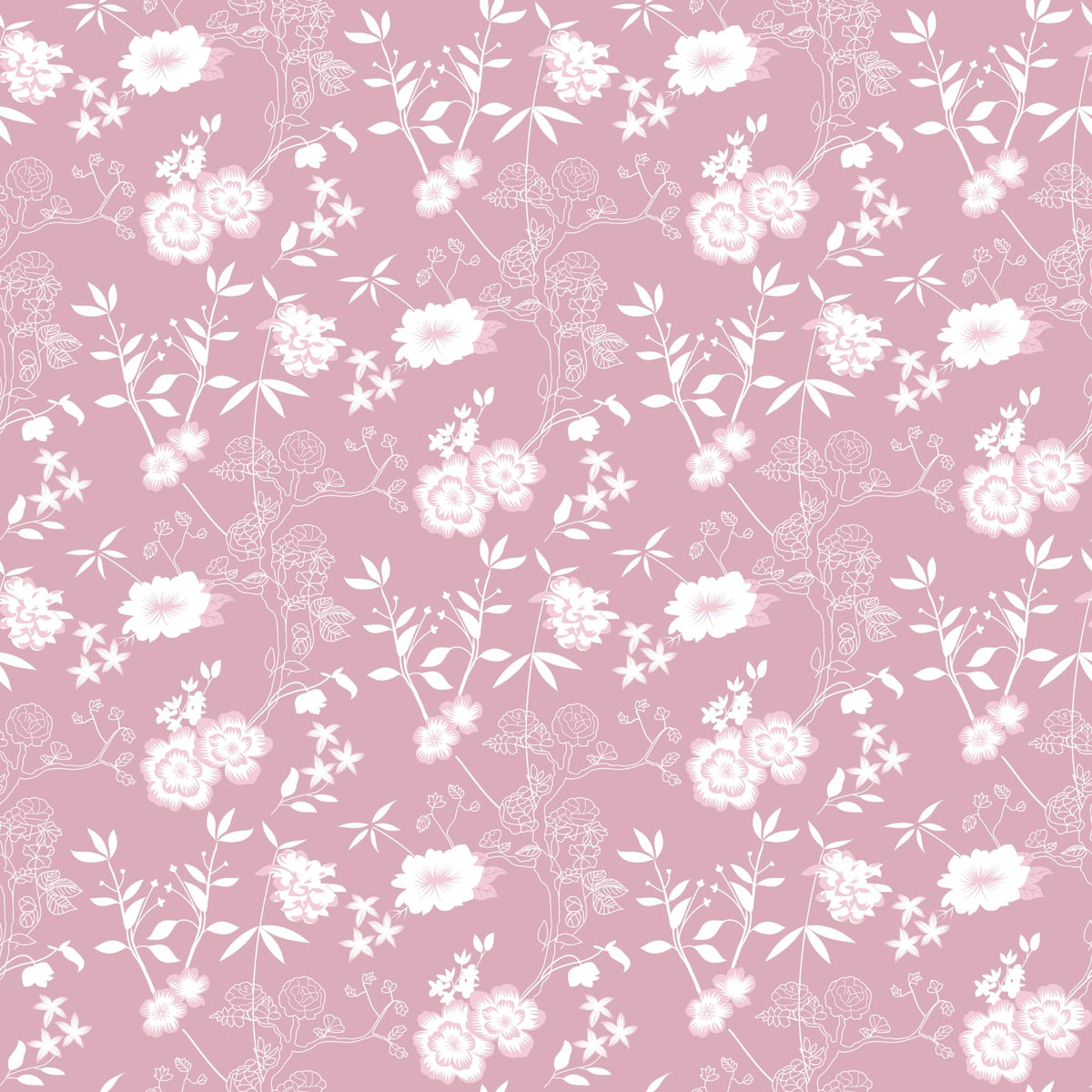 Pink Vine Blooms 144 TC 100% Cotton Elastic Fitted Single Bedsheet with 1 Pillow Cover - 78 x 36 Inches