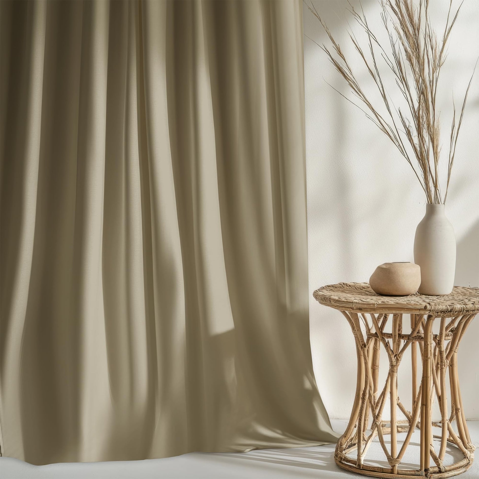 Light Khaki Door Curtain - Blackout Set of 1 (4 x 7 ft)