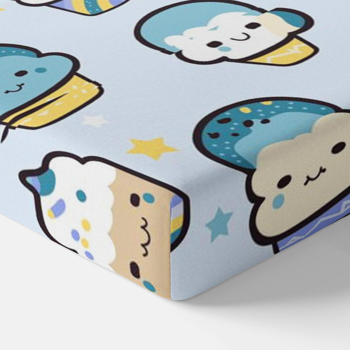 Playful Kawaii Pastel Drinks Print 100% Cotton Double Fitted Bedsheet, 144 TC, 78 x 60 Inches