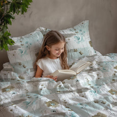 Green & Beige Double Bedsheet - 210 TC 100% Cotton with 2 Pillow Covers (90 x 90 Inches)