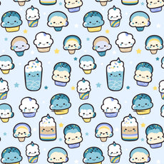 Kawaii Pastel Sky 144 TC 100% Cotton Elastic Fitted Single Bedsheet with 1 Pillow Cover - 78 x 36 Inches