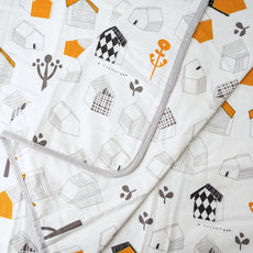 White Kids House 100% Cotton Reversible Single Bed Blanket | Lightweight & Soft AC Dohar | Breathable for All Seasons | 54 x 84 Inches