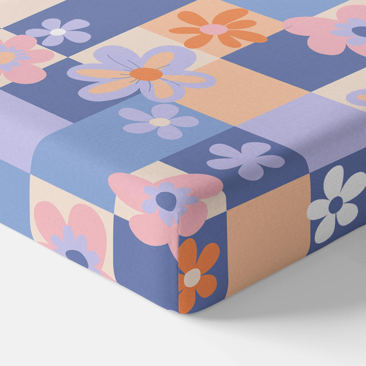 Pastel Floral 144 TC 100% Cotton Elastic Fitted Single Bedsheet with 1 Pillow Cover - 78 x 36 Inches