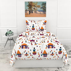 Loreto Cotton Single Flat Bedsheet | Tribal Motifs