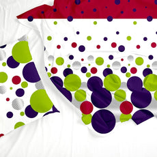 Purple Mint Polka 100% Cotton Flat Double Bedsheet, 186 TC