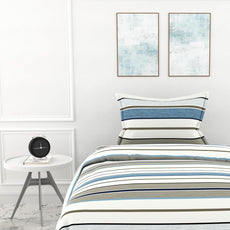Classic Stellar Striped 100% Cotton Flat Single Bedsheet, 144 TC