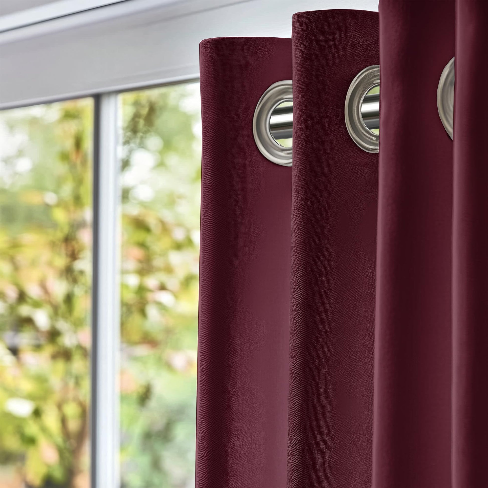 Wine Red Window Curtain - Blackout Set of 1 (4 x 5 ft)