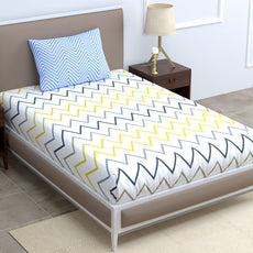 Loreto Multi Colour Single Bedsheet | 180 TC | 100% Cotton - main product image