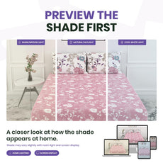 Pink Floral 100% Cotton Double Fitted Bedsheet with Pillow Covers, 144 TC, 78 x 60 Inches
