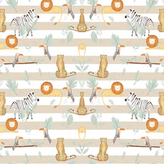 100% Cotton King Size Fitted Bedsheet 78 x 72 Inches with 2 Pillow Covers | Jungle Beige & Green Print | Soft & Breathable 144 TC Fabric