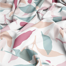 Pink Leaf Double Bedsheet - 210 TC 100% Cotton with 2 Pillow Covers (90 x 90 Inches)