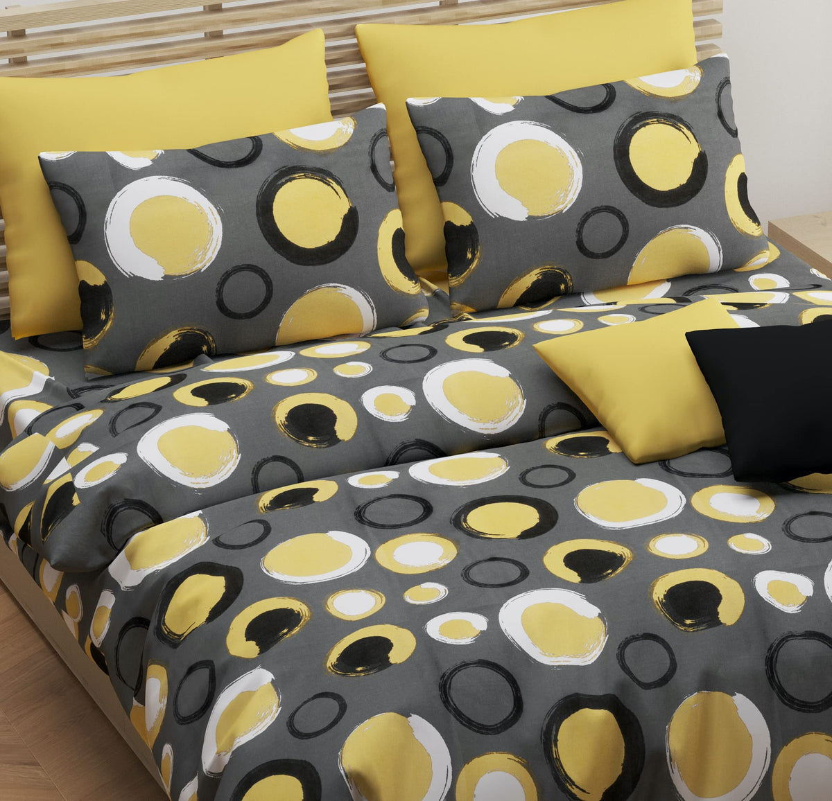 Loreto Multi Colour - Polka Double Bedsheet | 180 TC | 100% Cotton | 90 x 88 Inches - main product image