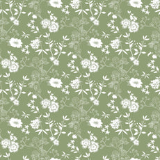 Green Floral Whisper 144 TC 100% Cotton Elastic Fitted Single Bedsheet with 1 Pillow Cover - 78 x 36 Inches