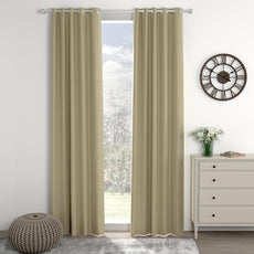 Light Khaki Door Curtain - Blackout Set of 2 (4 x 7 ft)