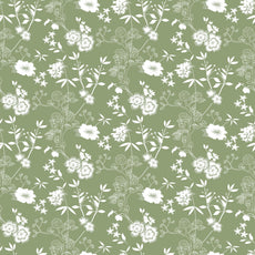 Green Floral Elegance 144 TC 100% Cotton Elastic Fitted Single Bedsheet with 1 Pillow Cover - 78 x 36 Inches