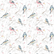 Blush Pink & Blue Bird 186 TC Cotton Fitted King Size Bedsheet with 2 Pillow Covers - 78 x 72 Inches | Soft, Breathable & All-Around Elastic
