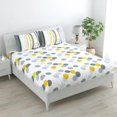 Soft White Tender Shoots Design Soft & Breathable 100% Cotton Flat King Bedsheet, 144 TC