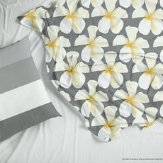 White and Grey 100% Cotton Flat King Bedsheet, 144 TC