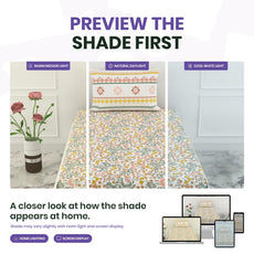 Ditsy Fresh Floral 144 TC 100% Cotton Elastic Fitted Single Bedsheet with 1 Pillow Cover - 78 x 36 Inches