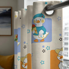 Playful Ducks Window Curtain - Cotton Set of 2 (4 x 5 ft)