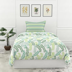 Loreto Cotton Single Bedsheet | Green Leafy Haven
