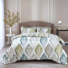 Teal Blue & Green 100% Pure Cotton Double Bedsheet, 186 TC, 90 x 108 Inches, Soft & Breathable with 2 Pillow Covers