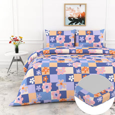 Loreto Cotton Double Fitted Bedsheet | Pastel Floral