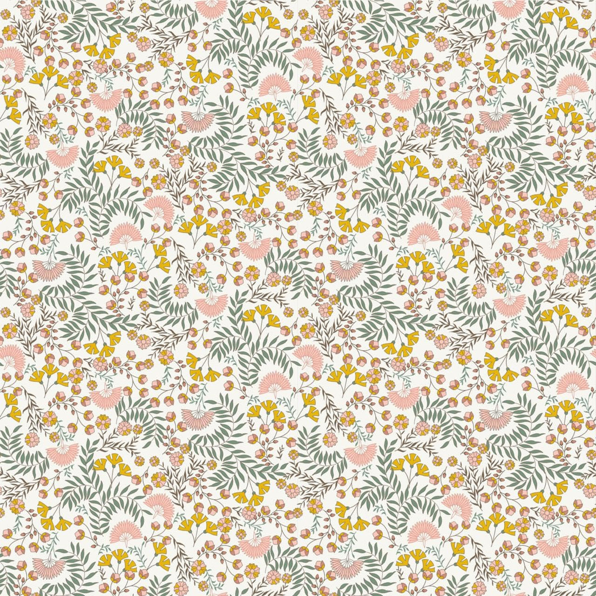 Ditsy Fresh Floral 144 TC 100% Cotton Elastic Fitted Single Bedsheet with 1 Pillow Cover - 78 x 36 Inches