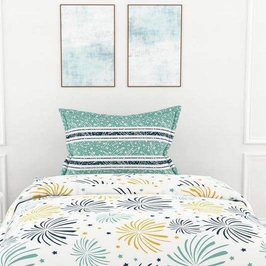 Sparkling Enamel 100% Cotton Flat Single Bedsheet, 144 TC