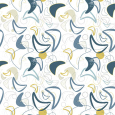 Blue & Olive Waves 100% Cotton Double Fitted Bedsheet with 2 Pillow Covers, 144 TC, 78 x 60 Inches