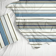 Classic Stellar Striped 100% Cotton Flat Double Bedsheet, 144 TC