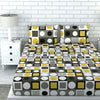 Loreto Cotton Double Bedsheet | Forged Iron Grey and Lemon Zest Yellow