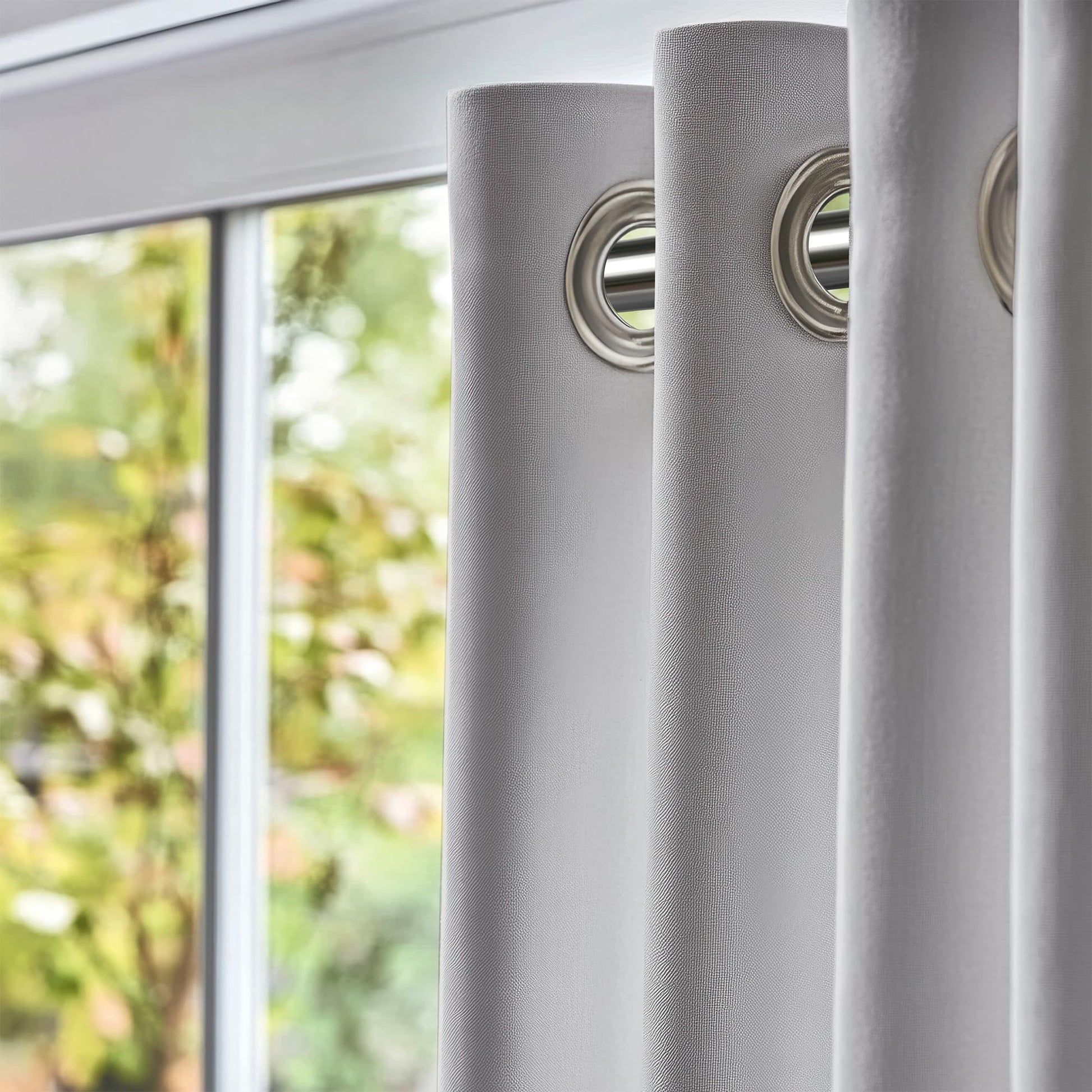 French Grey Door Curtain - Blackout Set of 2 (4 x 7 ft)
