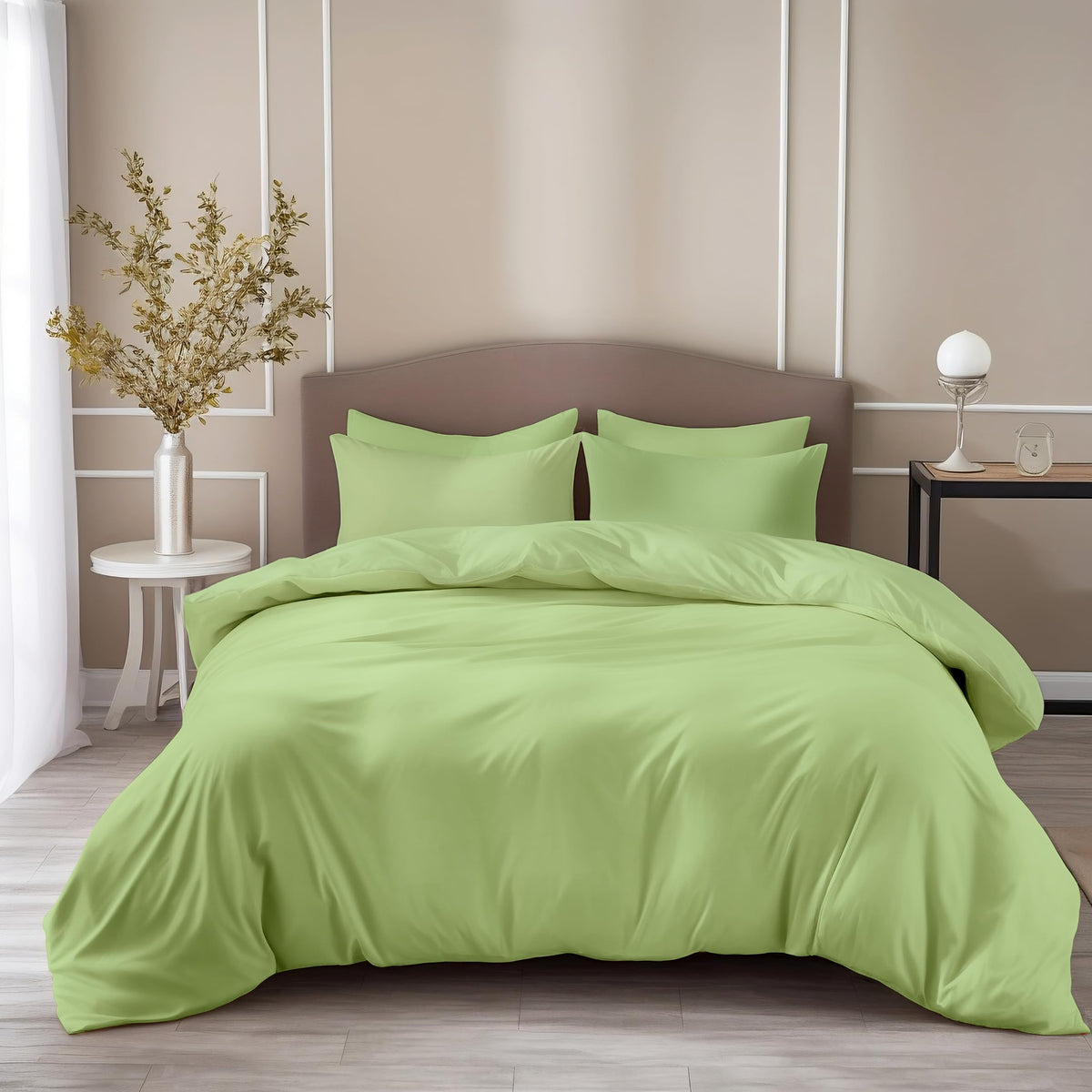 Loreto Willow Mist King Bedsheet | 210 TC | 100% Cotton | 104 x 104 Inches - main product image